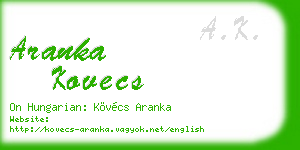 aranka kovecs business card